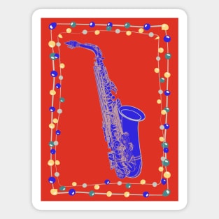 Christmas Saxophone Magnet